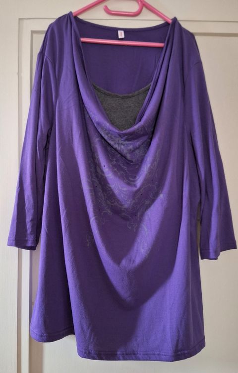 Ladies Longshirt Mit Wasserfallausschnitt – Figurbetonend & Weich Fließend