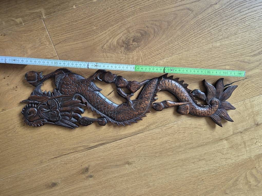 Tutte le decorazioni: Schöner handgeschnitzter Drache Holz Relief – Usato da Basel venduto da alaubi 3