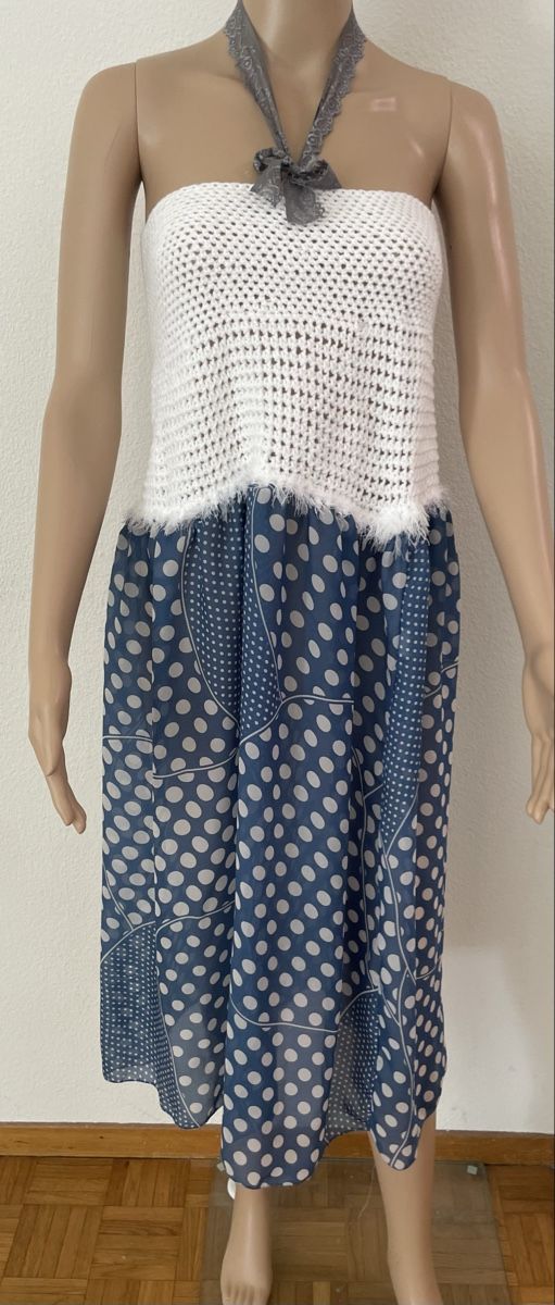 Vestiti: Kleid weiss-blau Grösse M Neu luftig  – Nuovo e nell'imballaggio originale da Au ZH venduto da Jaggy4 1