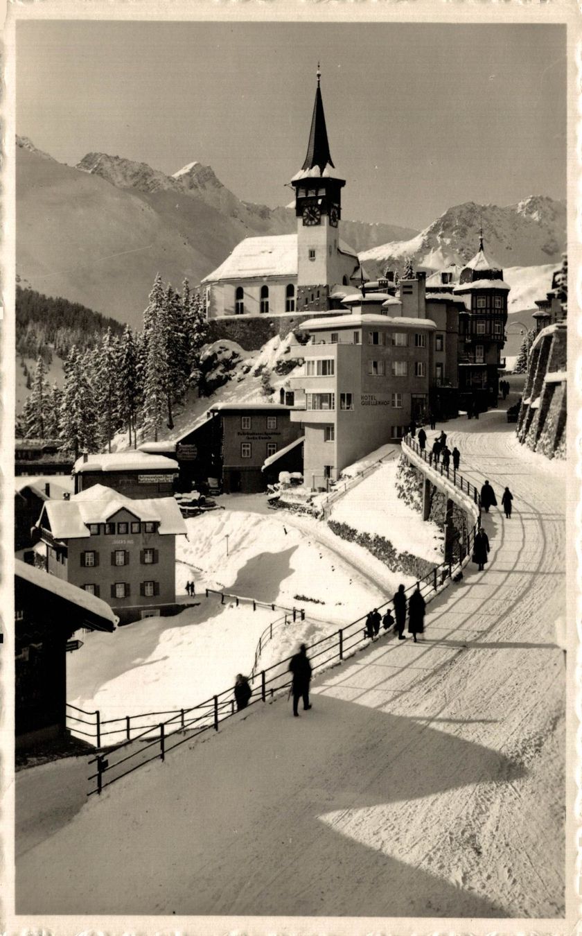 Cartoline postali: Arosa. Dorfmitte im Winter – Usato da Bronschhofen venduto da Astore