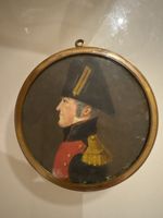 Antike Porträt-Miniatur Napoleonischer Offizier 1800-1820
