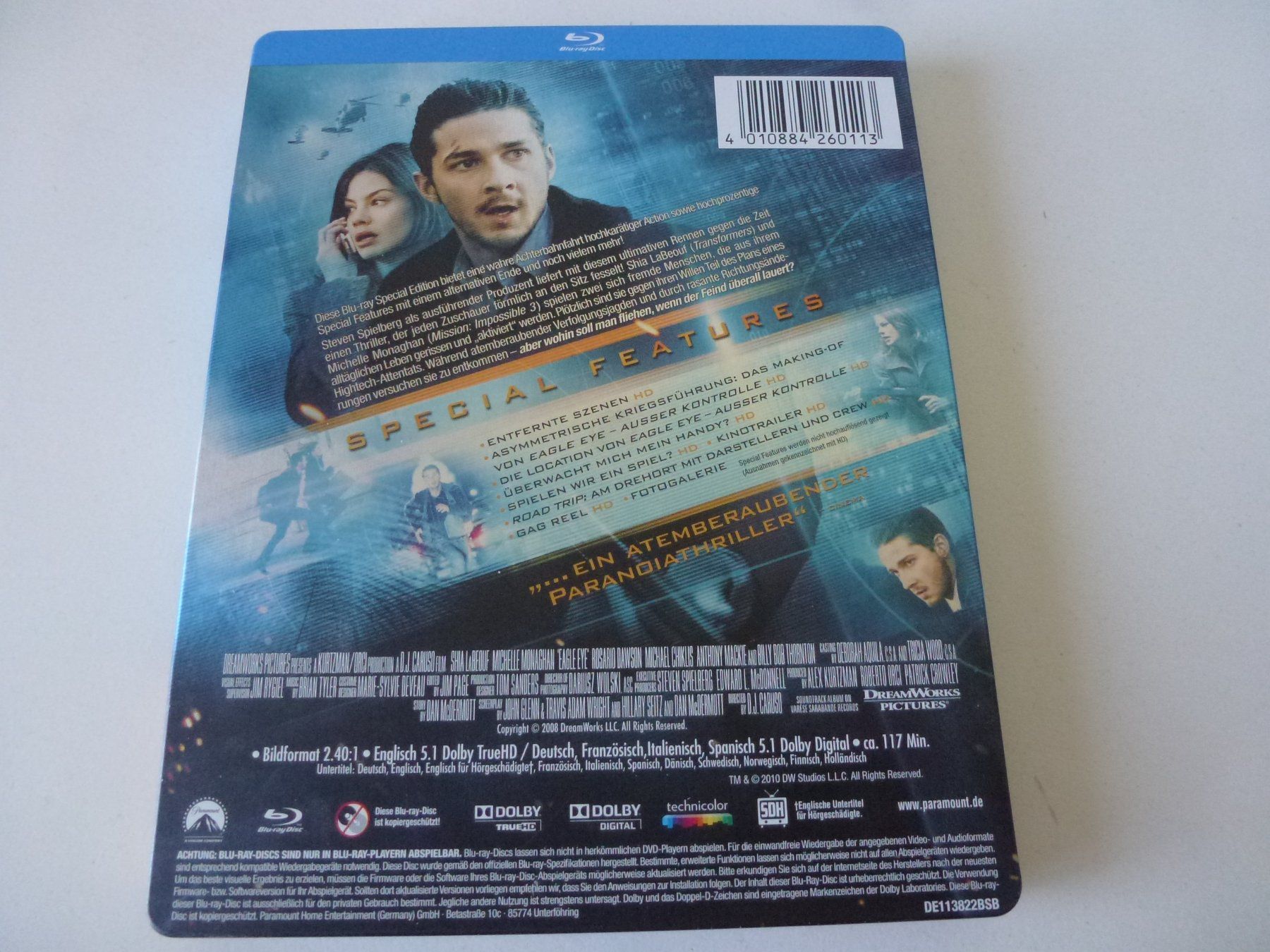 Tutti i DVDs: Eagle Eye (Steelbook Blu-Ray) – Nuovo (secondo la descrizione) da Bern venduto da Frebo 1