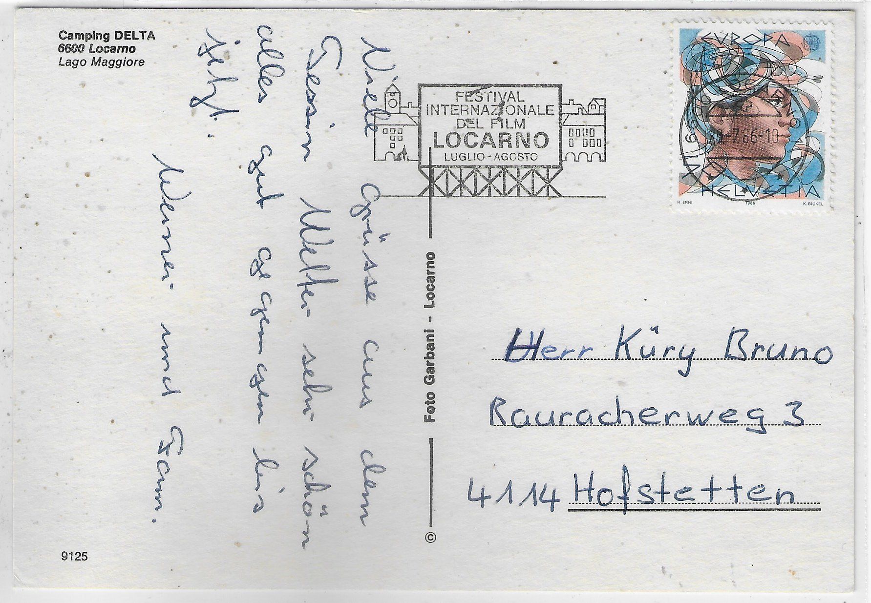 Cartoline postali: Camping Delta - Locarno – Usato da Ettingen venduto da Kartenplanet 1