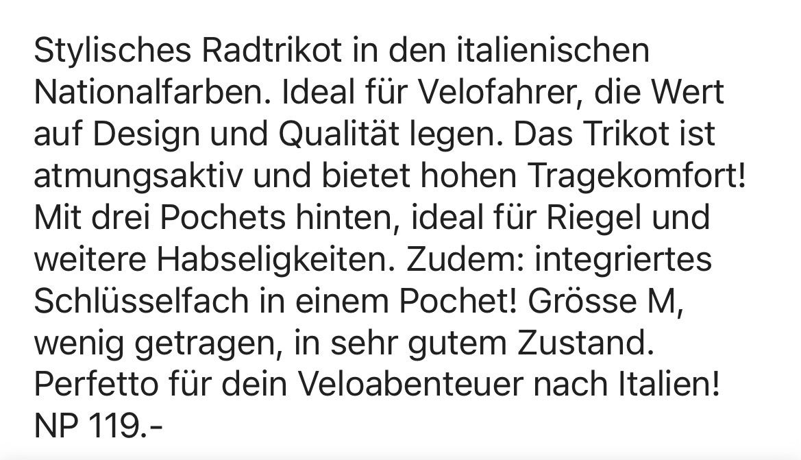 Assos Leibchen & Hosen: Assos Radtrikot Italia Grösse S – Neu (gemäss Beschreibung) aus Igis von swyssair01 4