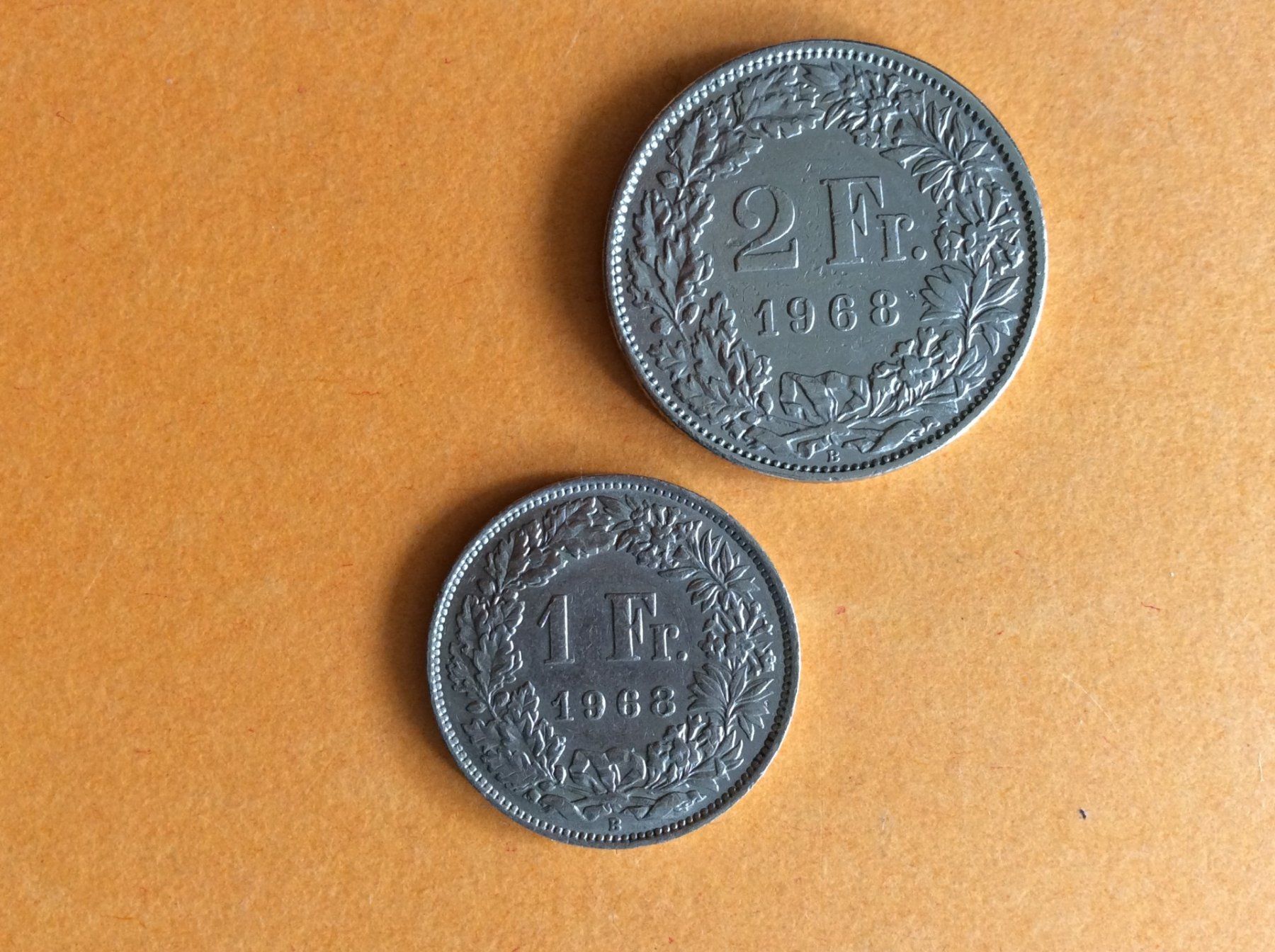 Toutes les monnaies: 2 + 1 francs  1968  Jolies – D'occasion à Genève par pie_fh2d