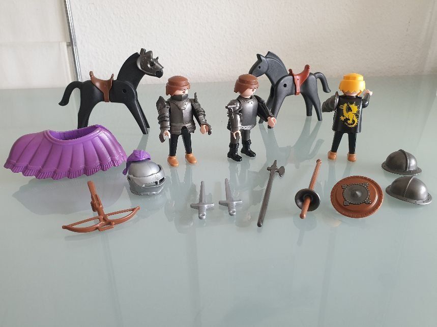 Playmobil - 3 Ritter & 2 Pferde aus den 1990 Jahren | Kaufen auf Ricardo