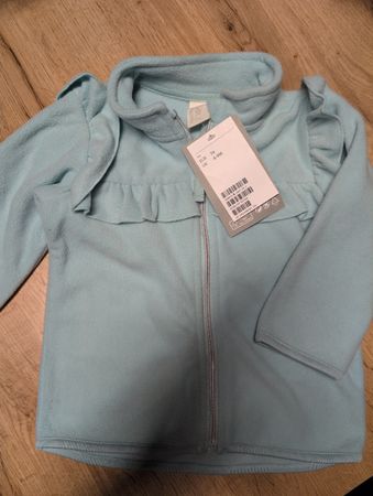 NEU H&M Baby Fleece Jacke mit Rüschen, Mint Grösse 74