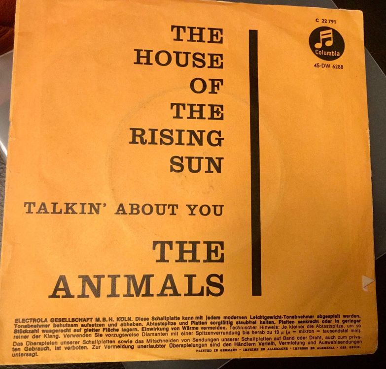 THE ANIMALS - HOUSE OF THE RISING SUN (Gebraucht) in für CHF 12 – mit ...