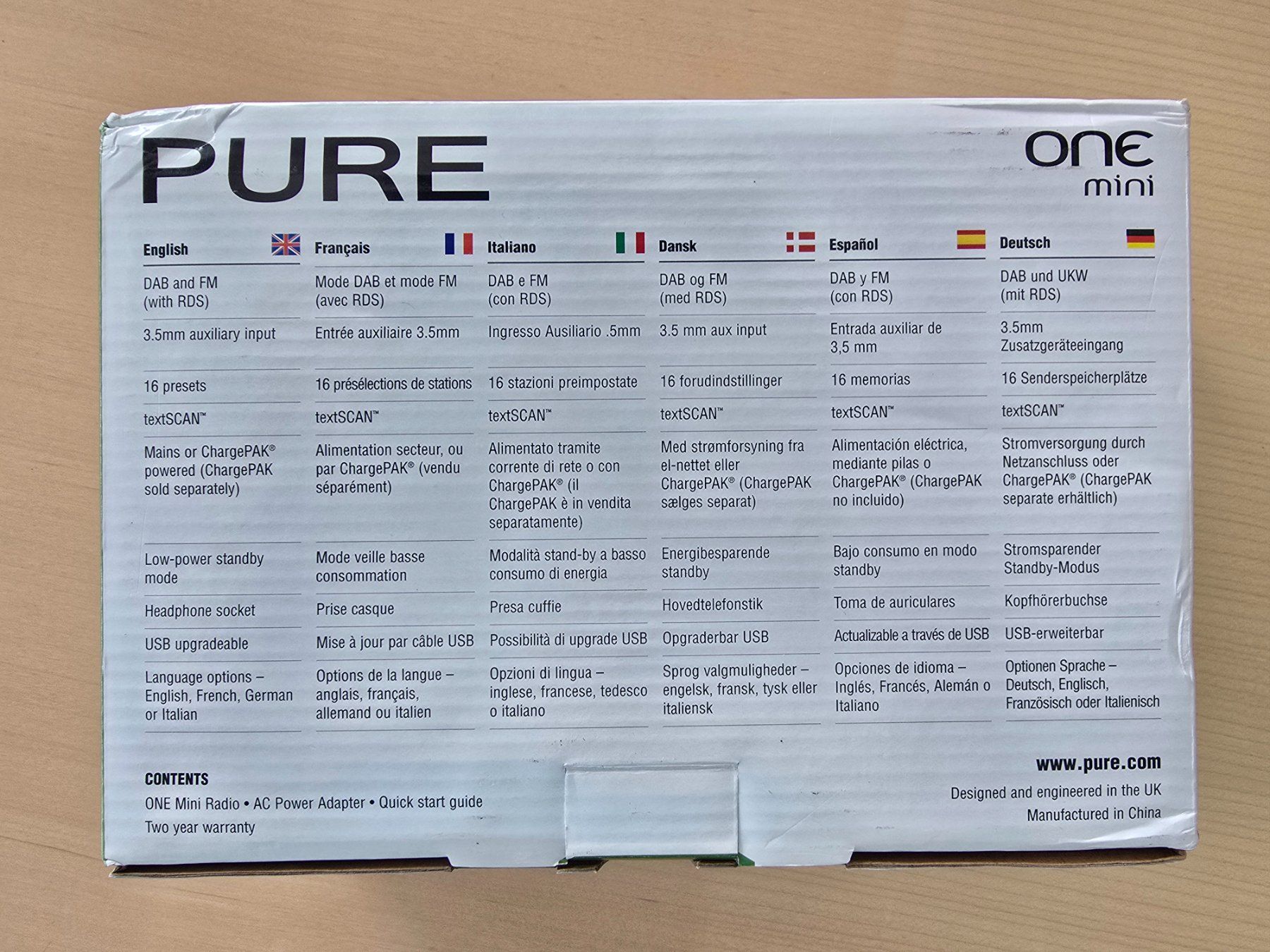 Radios: PURE one mini DAB+ Digital Radio – Neuf avec emballage d'origine à Niederrohrdorf par Wkn 3