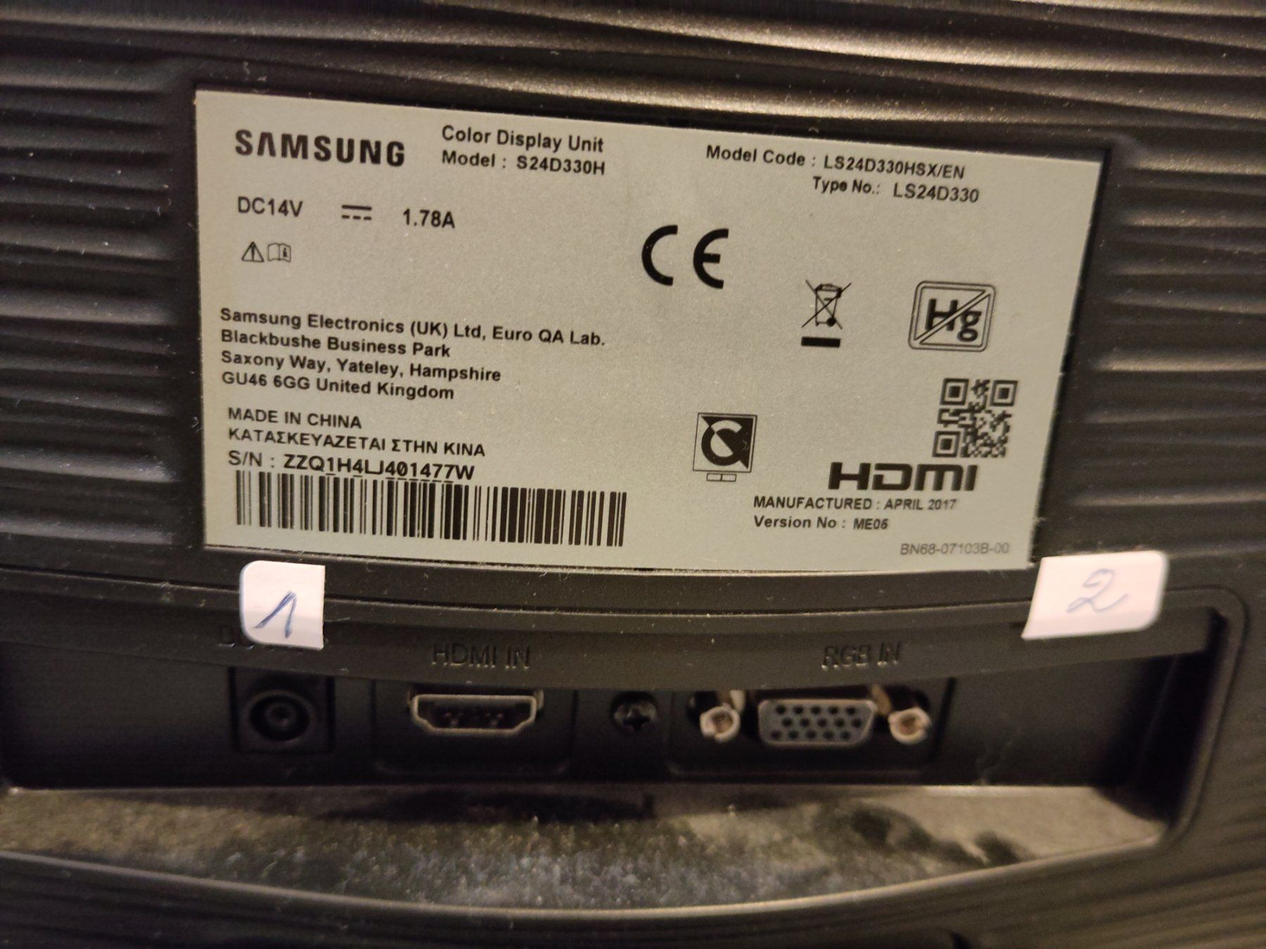 Monitor: Monitor Samsung 24", 1920x1080 – Usato da Liestal venduto da Fcookie 2