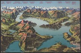 Vierwaldstättersee   Panoramablick -Bahnlinien