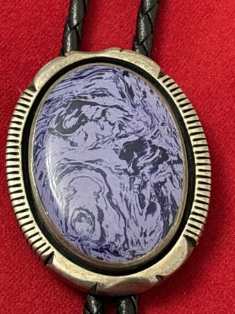 Western Bolo Tie, Silberfarben mit Stein