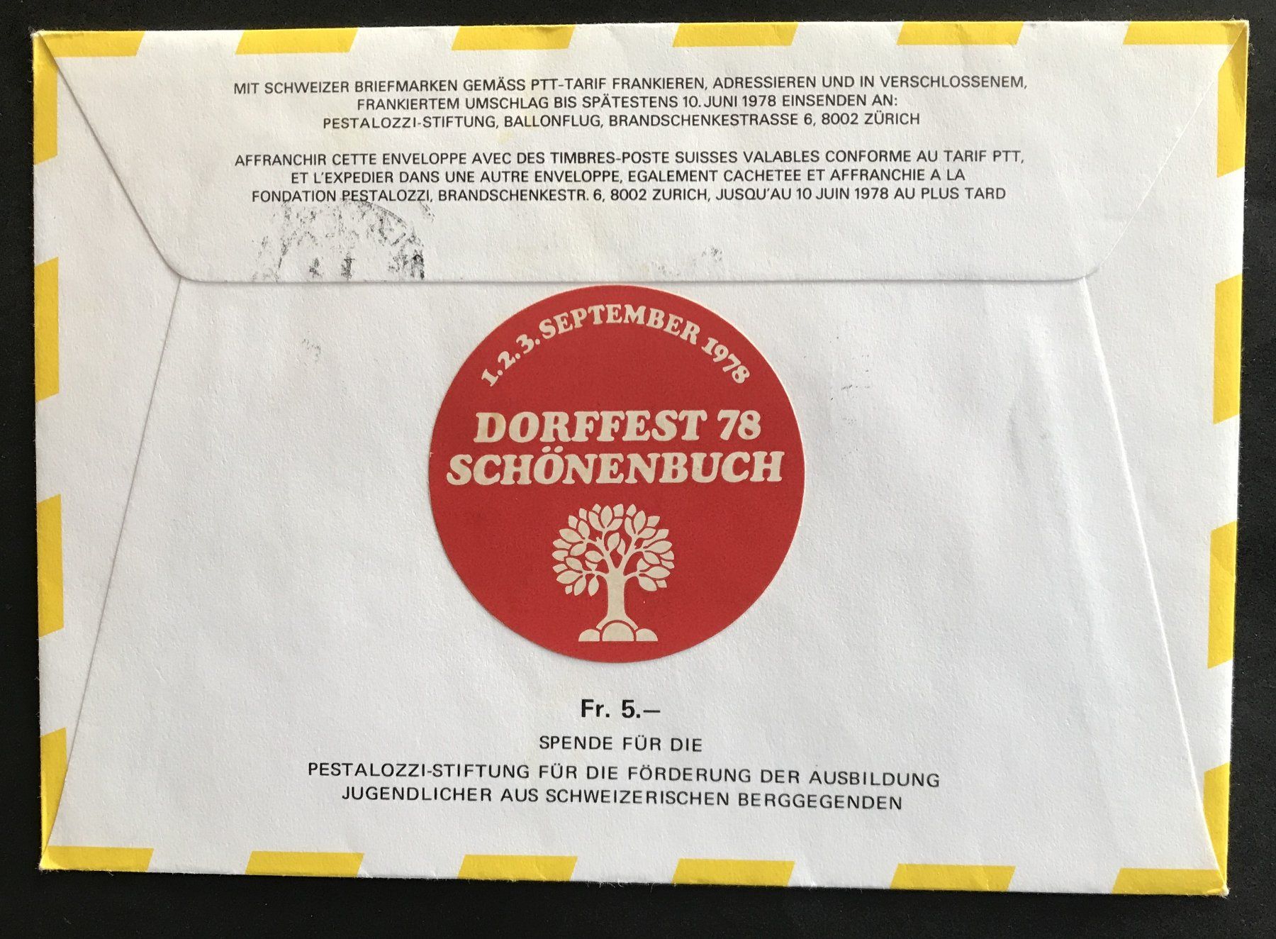 Tutti i francobolli: BALLONFLUG 1978 – Usato da Ostermundigen venduto da Wyatt-Earp 1