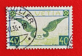 FLUGPOST 15 NORMALES PAPIER SAUBERER STEMPEL "VILIER" 1936