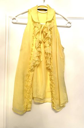 Damen Bluse Gelb Grösse 6 Ralph Lauren Seide