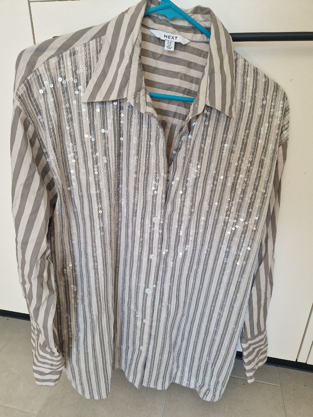 Next Camicette: Bluse, Gr. 38 "next", Hemd, Pailletten, gross geschnitten – Usato da Arlesheim venduto da Vera6 4