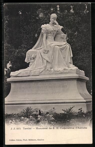 Ansichtskarten: Territet, Monument de S.M. l'Imperatrice – Gebraucht aus Berlin von bartko-reher