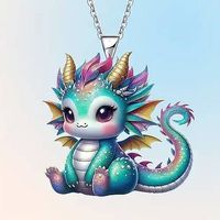 Halskette farbe gold Anhänger 🌈 Regenbogen Drache 🌈 (NEU)