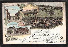 Lithographie: Gruss aus Berneck SG