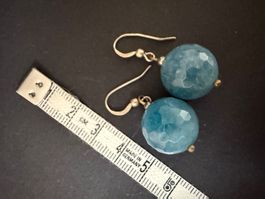 Silber Ohrringe mit Aquamarin 925