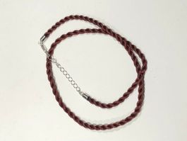 Schöne Kette Collier seidige Kordelschnur nur Silber 925 ♡