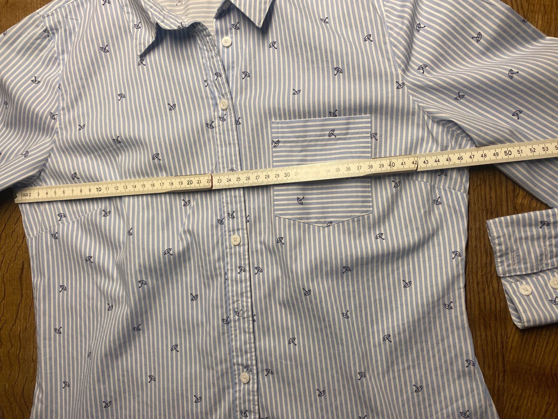 C&A Camicette: HEMD/BLUSE ca.Gr.36/38 gestreift blau weiss mit Muster – Usato da Frauenfeld venduto da Boldi46 3