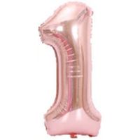 40" XL Metallic Zahlenballon Rose 1 - KOSTENLOSER VERSAND