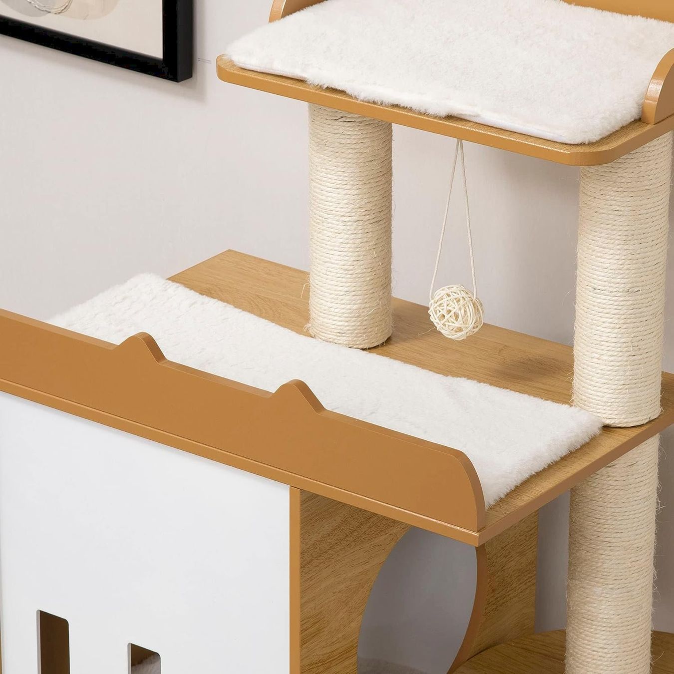 Katzenbaum - Kratzbaum: PawHut Kratzbaum Weiß+Holz – Neu und originalverpackt aus Bottighofen von zaap 7