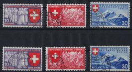 1939 Landi-Briefmarken de+fr, Kat-Nr. 219-224, gestempelt