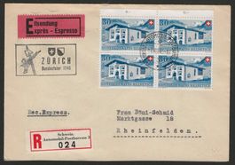 1946 : Pro Patria B33 im VB auf R-Express Brief