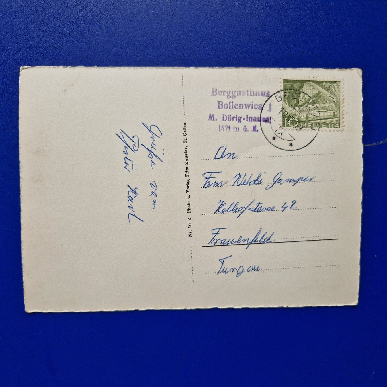 Cartoline postali: Widderalpstöcke / Kletterei - 1952 – Usato da Flums venduto da Guscha1 1