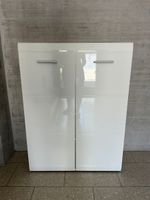 White shoe cabinet with doors 4 shelves 80cm width