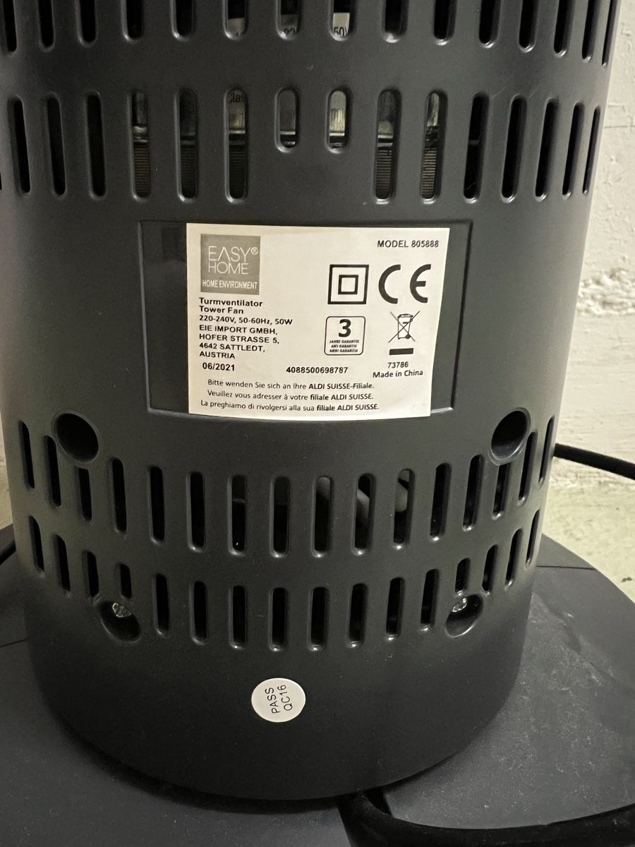Ventilateurs: Ventilator Easy Home Turmventilator - Top-Zustand – D'occasion à Bachenbülach par Manolo007 5