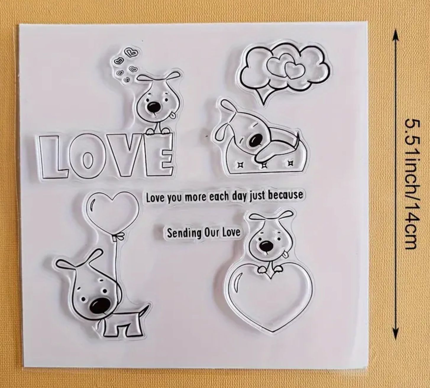 Stempel: Hund und Texte Liebe / Love - Silikonstempel – Neu und originalverpackt aus Frenkendorf von jazzplatten 1