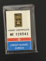 Goldbarren 1g Credit Suisse Zürich