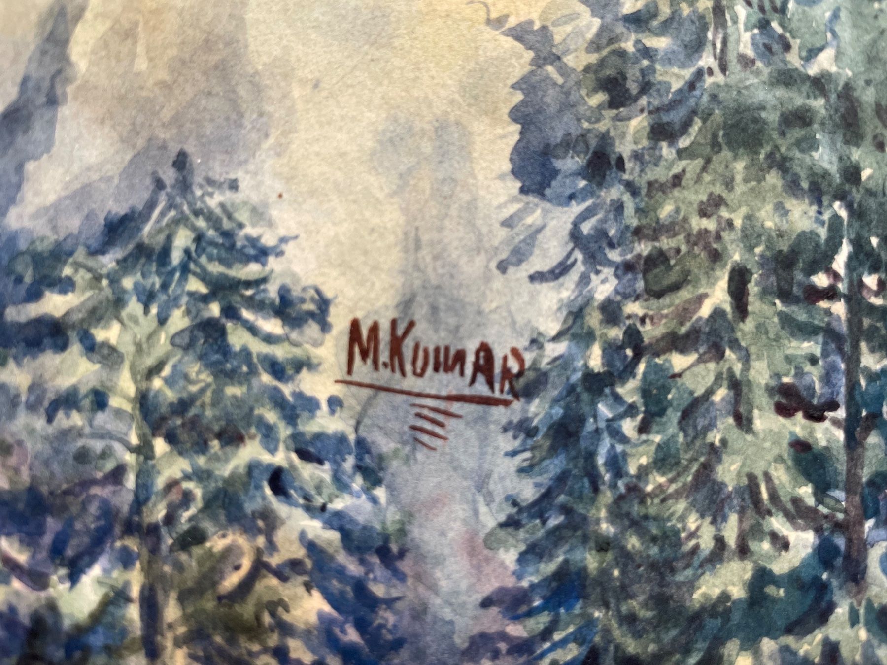 Tableaux: M. Kumar aquarelle Simla 1947 India – D'occasion à Biel/Bienne par Galaq 1