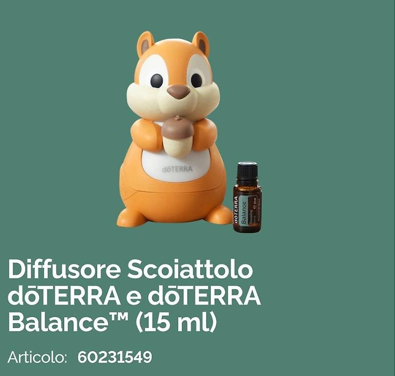 Diffusori di oli essenziali: Doterra Diffusore scoiattolo bambini e olio Balance  – Usato da Rivera venduto da pat_6nvw