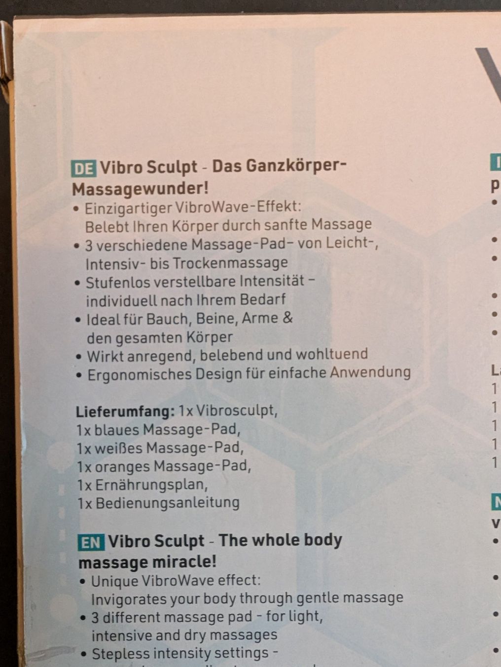Dispositivi per massaggi: VibroSculpt inkl. Ersatzpads – Nuovo e nell'imballaggio originale da Appenzell Enggenh. venduto da vario414 1