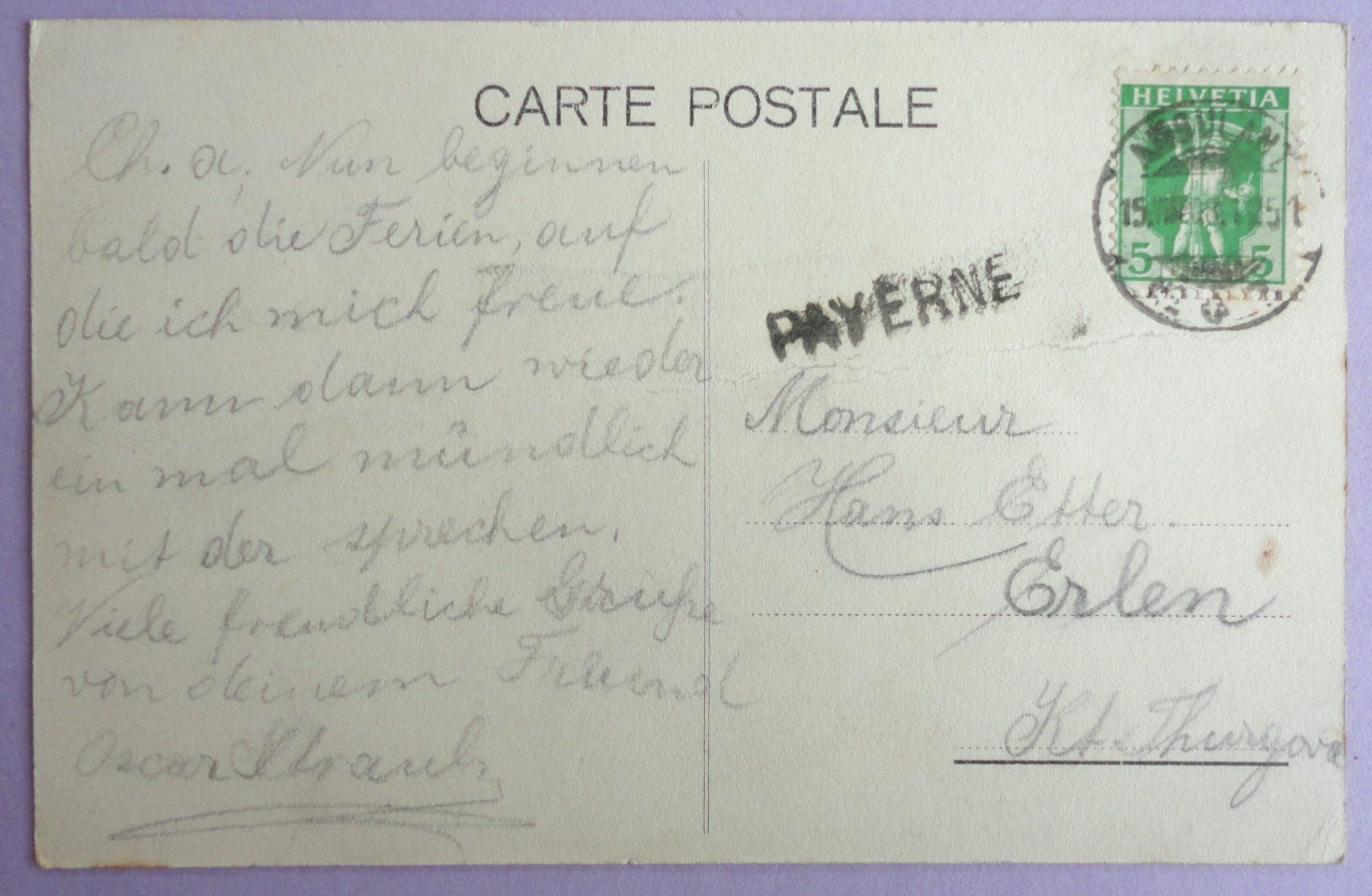 Cartoline postali: Lausanne - Vue générale – Usato da Fétigny venduto da Billy2miny 1