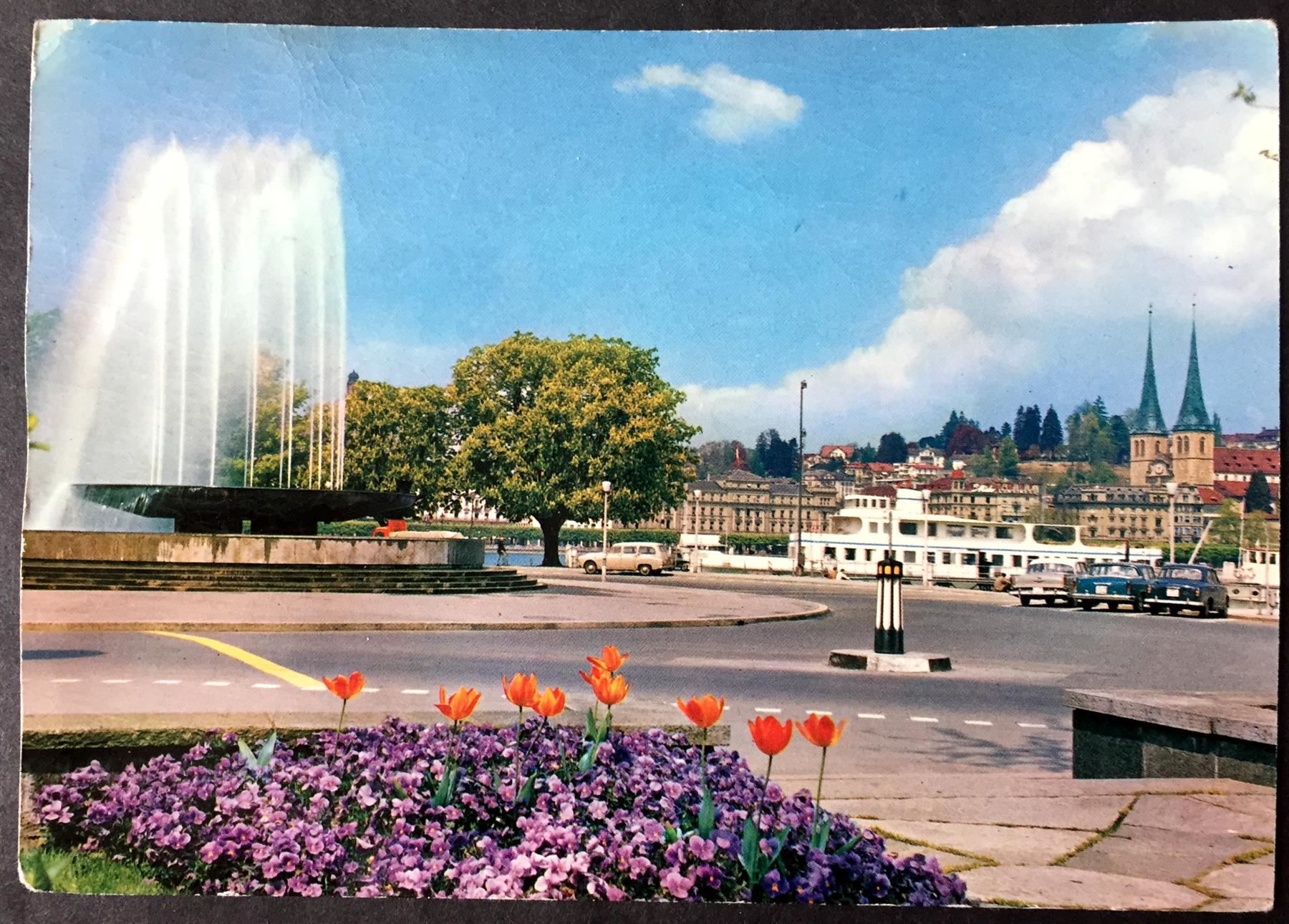 Ansichtskarten: LUZERN Wagenbachbrunnen, Dampfschiff – Gebraucht aus Jona von