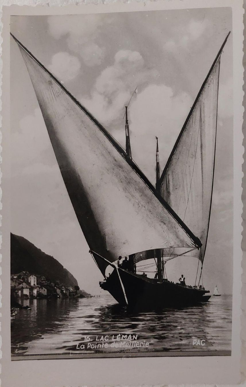 Ansichtskarten: LAC  LEMAN - Barque - Pointe de Meillerie - 1939 – Gebraucht aus Delémont von Domdom1