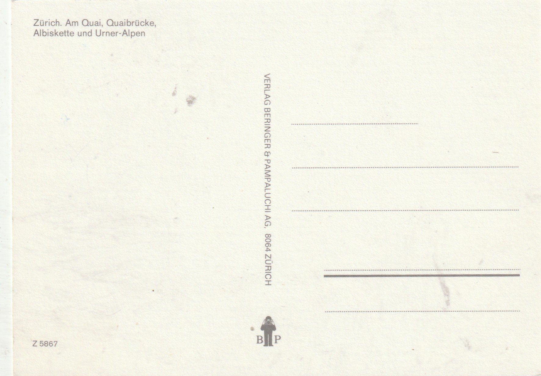 Cartes postales: Zürich – D'occasion à Lumbrein par made02 1