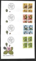 4 FDC Pro Juventute 1973 Serie Viererblöcke ET 29.11.1973