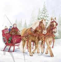 Serviette winter sleigh ride (1737) 2Stk.