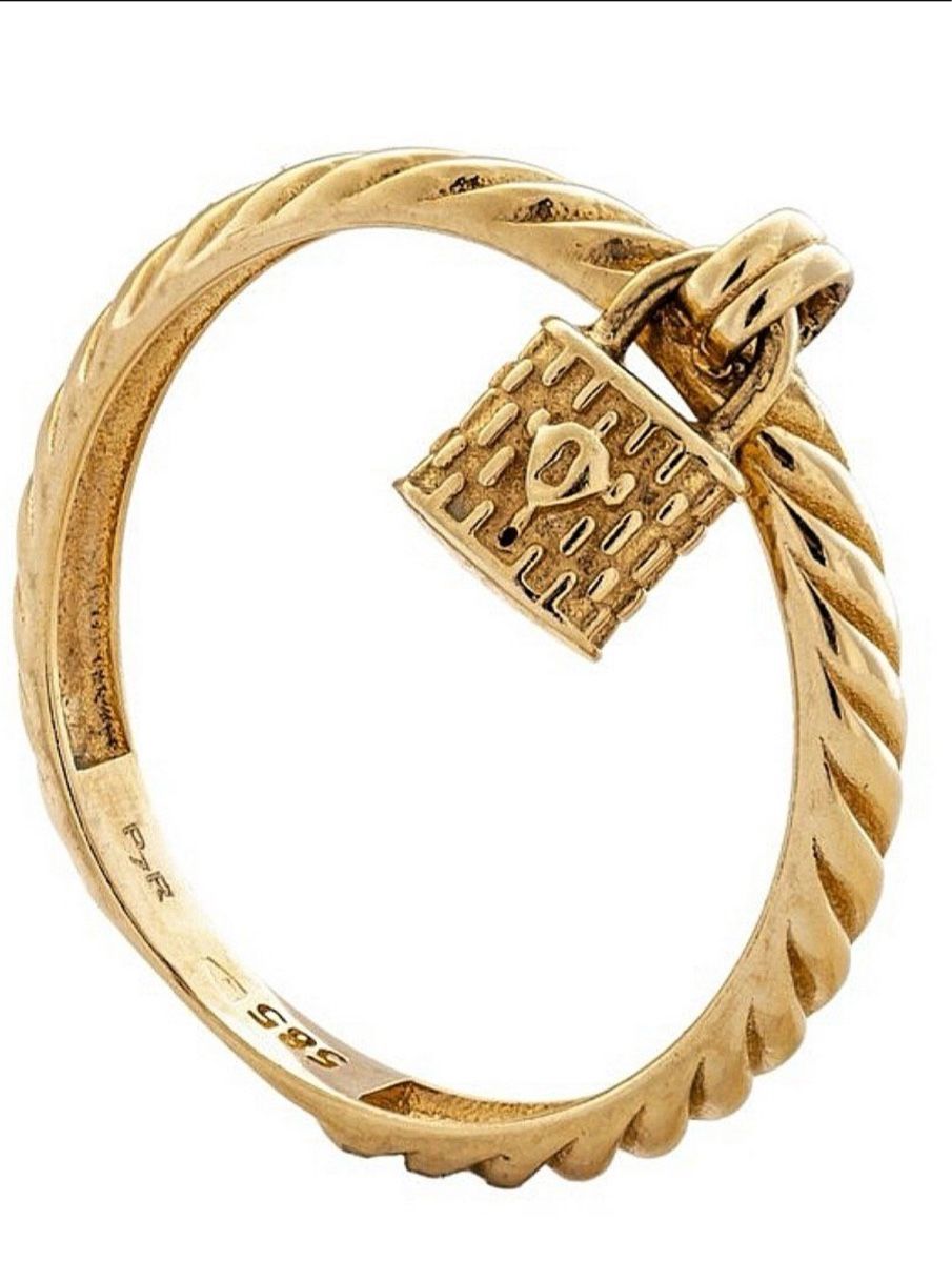 Anelli: Herziger Ring mit Schloss 14k Gelbgold – Nuovo (secondo la descrizione) da Untersiggenthal venduto da TimeandShine