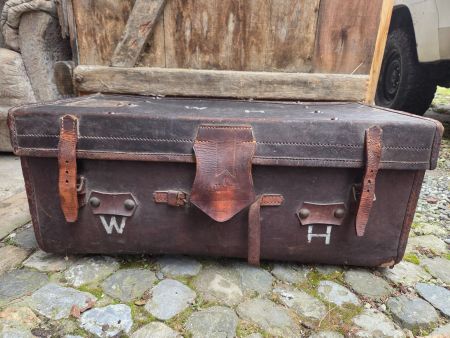 Vintage Reisekoffer aus Leder, Antik