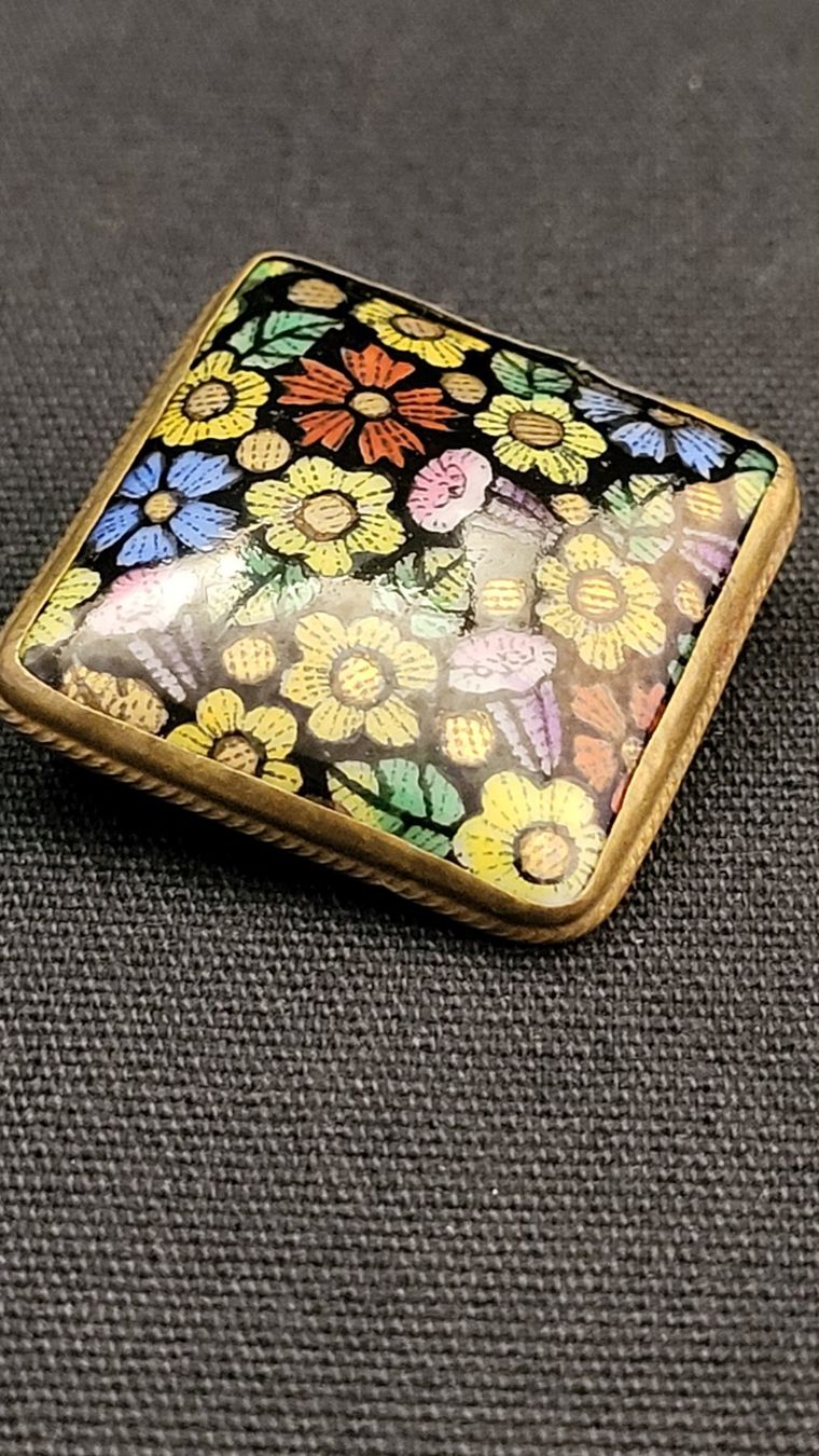 Spille & Fermagli: Blumen-Brosche Porzellan handgemalt – Usato da Basel venduto da spinne02 2