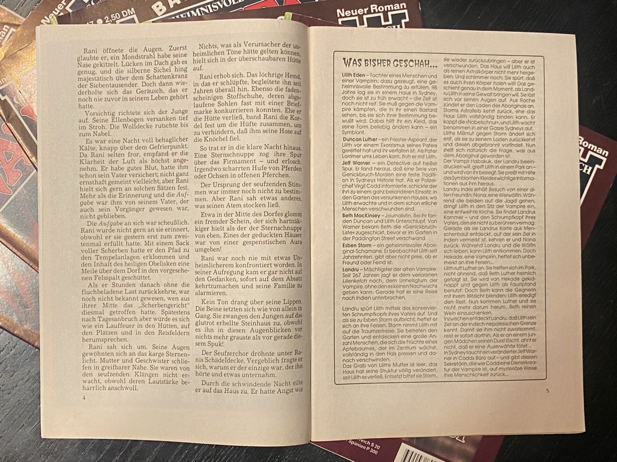 Libri: Vampira Gruselroman - 7 Bände – Nuovo (secondo la descrizione) da Zuerich venduto da SonderArt-Wertgut 2