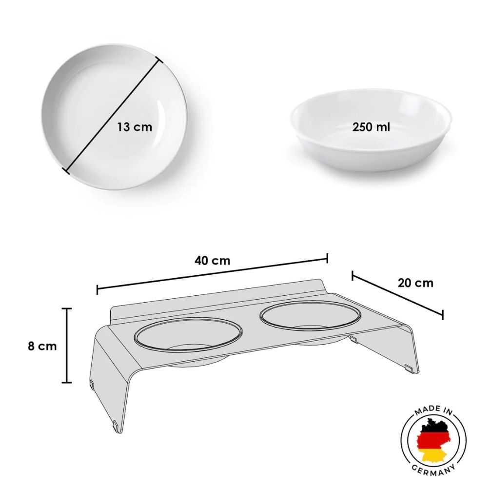 Mangimi: Katze Futterstation & 2 Futterschalen – Nuovo (secondo la descrizione) da Zürich venduto da kitsune 2