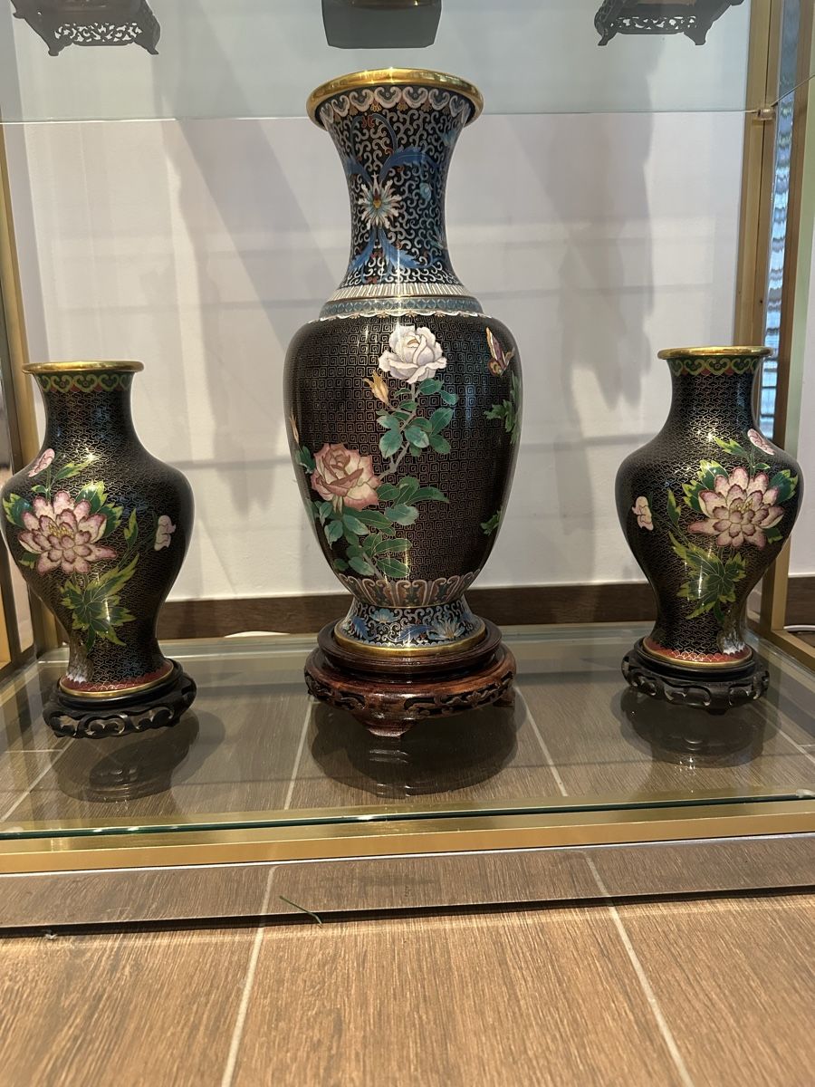 Vasi & Recipienti: Tryptique de vases chinois en cloisonné – Usato da Bellevue venduto da bordeaux075cl